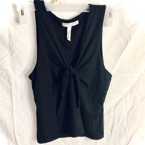 Black Top With Tie-Front Knot